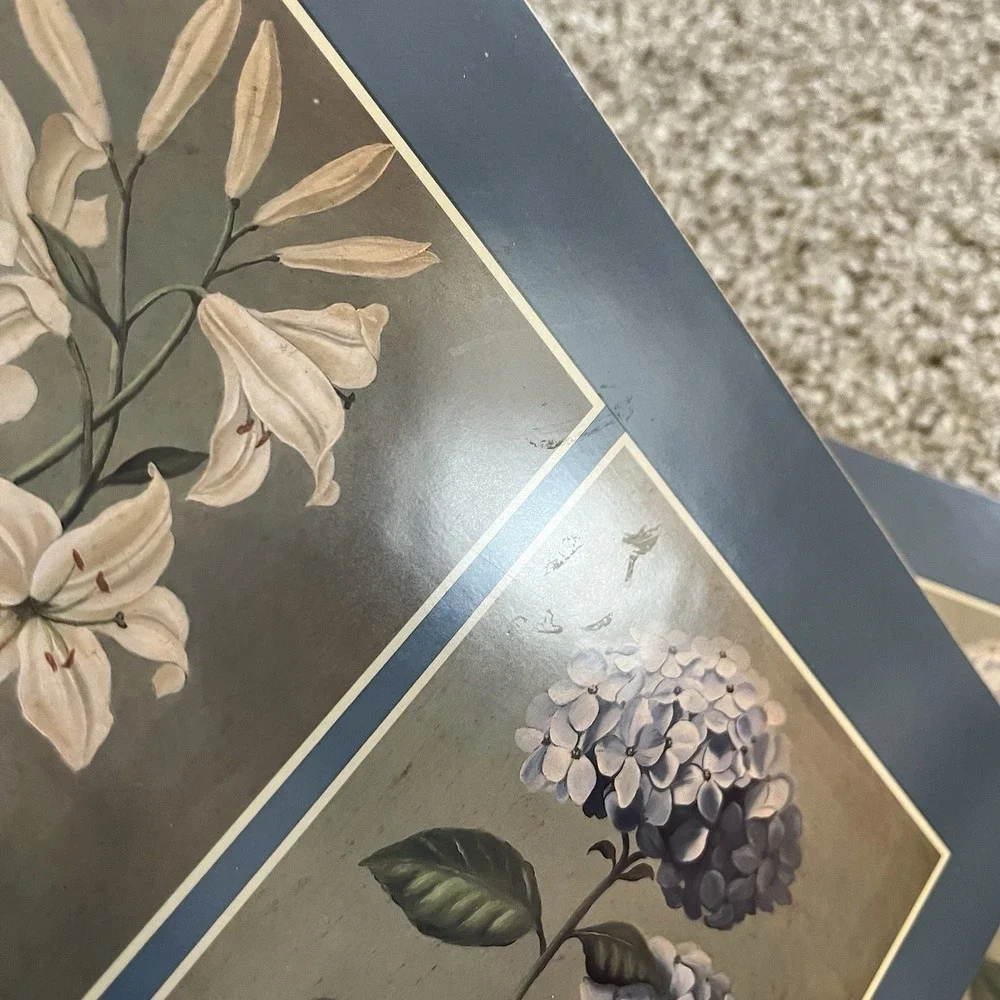 VTG Pimpernel Floral Table Mats Placemats Set of 4 Cork Back Botanical Decor